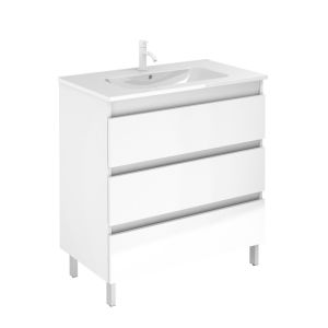 Conjunto movel banho suspenso -3 gavetas +lavatorio 【largura 60】【branco】