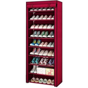 Armário para sapatos em tecido com portas nyana home 160x60x30 cm granada