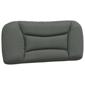vidaXL cabecero de cama acolchado tela gris oscuro 90 cm