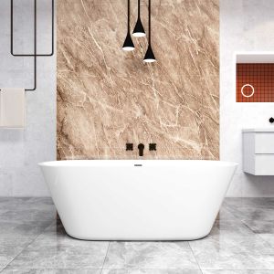 Banheiras de ilha oval em acrílico com ralo-1700x800x580mm-branca