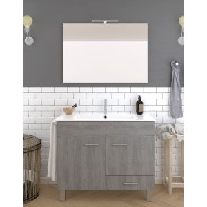 Móvel de banho samos, lavatório y espelho oak smoky 70x45cm