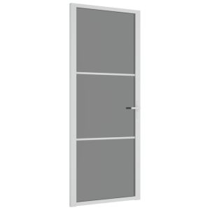 Porta de interior 83x201,5 cm vidro esg e alumínio branco