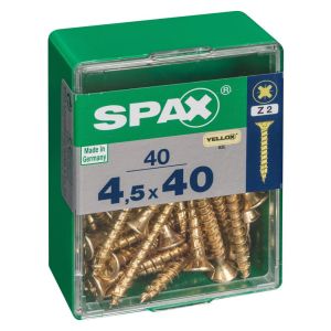 Vis - spax - tête fresada - aço - diâmetro 4.5 mm - comprimento 40 mm - lot