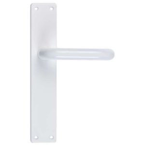 Par muleta com mola para porta 238 placa quadrada de alumínio branco