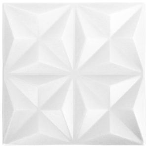 vidaXL paneles de pared 3d 12 unidades blanco origami 3 m² 50x50 cm