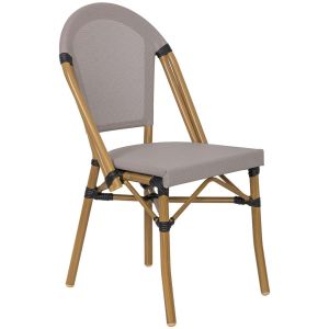 Chaise longue em alumínio cinza e madeira sintético 46x58x89 cm