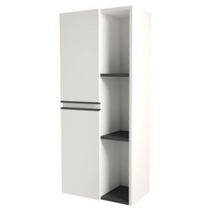 Coluna de banho suspensa ebene - 52 cm - acabamento branco - 2 portas