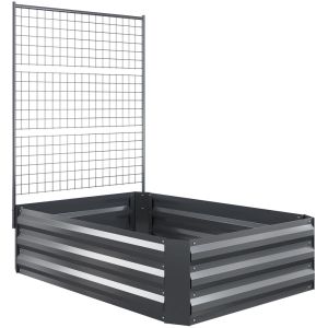 Caixa de plantio com treliça 80x115x125 cm aço galvanizado color gris