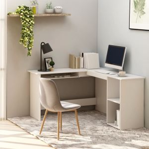 Secretária de canto forma l 120x140x75 cm contraplacado branco