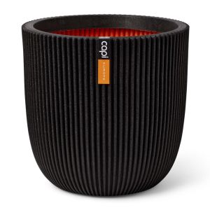 Cabeças de vaso groove 43x41 cm preto