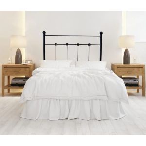 Cabeceira ducal em ferro forjado, 90 cm, preta, 98x125x4 cm.
