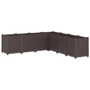 vidaXL jardinera pp marrón 160x160x53 cm