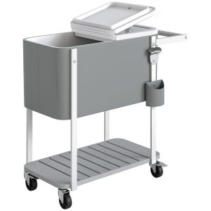 Carro térmico 84x38x83 cm plástico, aço color gris Outsunny