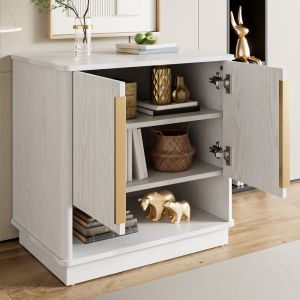 Sapateira com 2 portas e nicho branco madeira 61x60x40cm