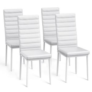 Cadeira escandinava em pu branco - conjunto de 4 - 96 cm