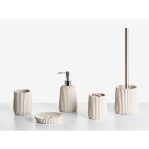 Conjunto de 5 acessórios para a casa de banho pozuzo creme