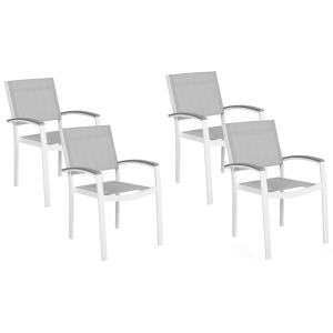 Conjunto de 4 cadeiras de jardim pereta metal cinzento