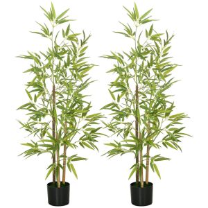 Conjunto de plantas artificiai 15x15x120 cm peva color verde Homcom