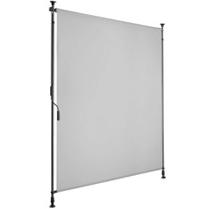 Toldo de pinza com manivela, altura ajustável, 120x310 cm, cinzento claro