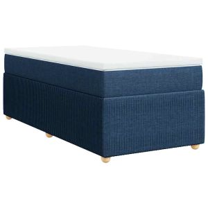 vidaXL cama box spring con colchón tela azul 90x200 cm