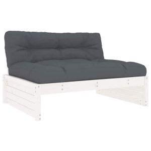 vidaXL sofá central madera maciza de pino blanco 120x80 cm