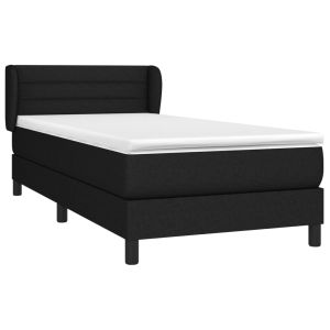 vidaXL cama box spring con colchón tela negro 90x190 cm