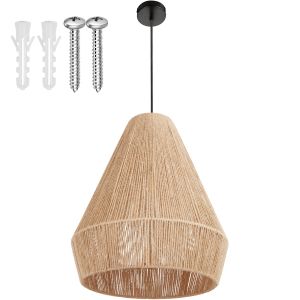 Candeeiro coLGante de yute en estilo boho, 40 w, 40,5 x 47 cm, natural