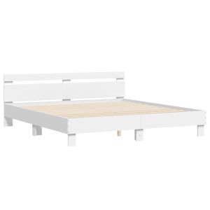 vidaXL estructura cama con cabecero madera ingeniería blanco 180x200cm