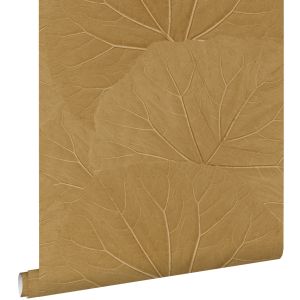 Estahome papel de parede folhas mostarda 53 cm x 10.05 m