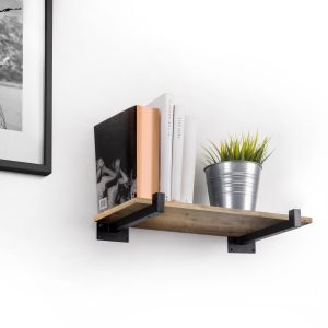 Jogo de suportes para prateleiras em madeira shelf reto com tubo quadrado