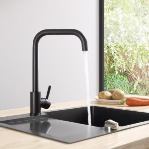 Misturador de cozinha em aço inoxidável preto cecipa, torneira de cozinha c