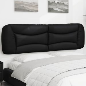 Almofadão de cabeceira 180 cm couro artificial preto ptob5065