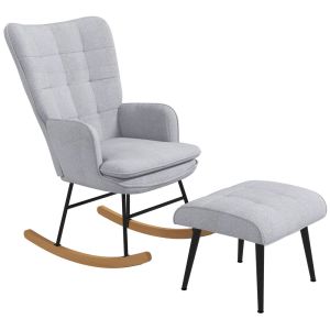 Poltrona baloiço 64x89x90 cm poliéster color gris Homcom, casa - poltronas