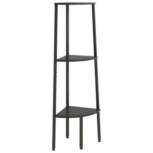 vidaXL estantería de esquina de 3 baldas negro 45,5x31,5x120 cm