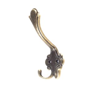 Rei | cabide triplo modelo c522 | zamak couro envelhecido | 57x151x65 mm |