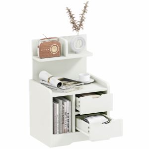 Mesa de cabeceira em aglomerado branco 40x30x60 cm