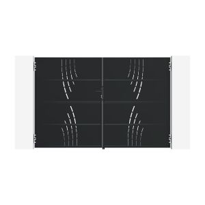 Portão nali arlberg aço preto 3m alt.200cm + motor tanker