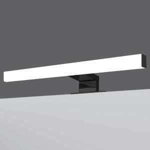 Aplique LED para espejos de baño color cromo , fabricado en ABS medida de  50cm Negro