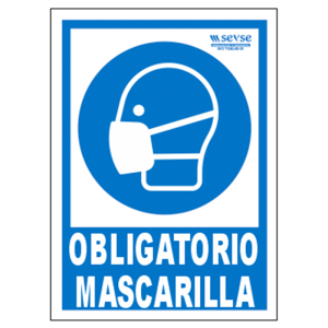 HS-429 Señal de OBLIGATORIO MASCARILLA - Señal de pared, Clase B, PVC, 297x210 (mm)