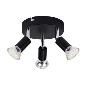 Nettlfe luminária de teto gu10 preto 12x12