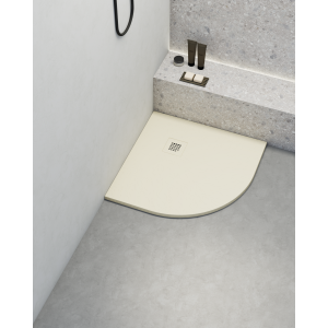 Base de duche poaLGi 80x80 cm semi-circular branco marfil - série hos's