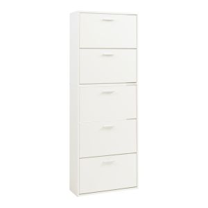 Sapateira sykkylven 169x60x24 cm com 5 abas branco [en.casa]