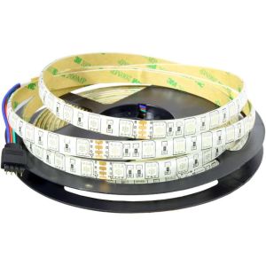 Faixa LED rgb 24v, exterior ip65, 60LED/m smd5050 adesivo 3m bobina 5m