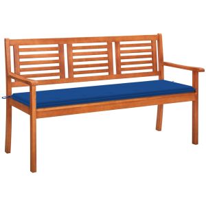 Banco de jardim 3 lugares c/ almofadão 150 cm eucalipto maciço pbk983138