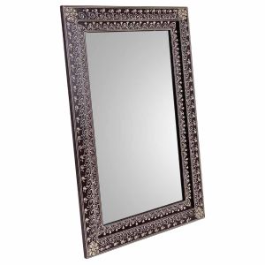 Espelho de madeira cinza 42x1x62