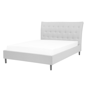 Cama tecido saverne 140 x 200 cm cinzento claro