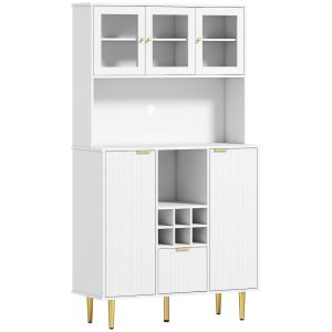 Armário de cozinha 100x40x180 cm mdf color blanco Homcom, casa - cozinha