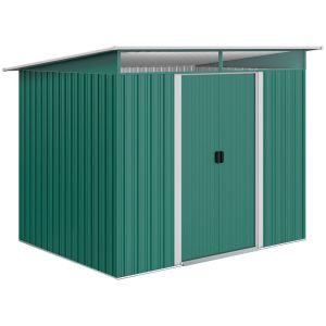 Abrigo de jardim 260x194x179/200 cm aço galvanizado color verde Outsunny