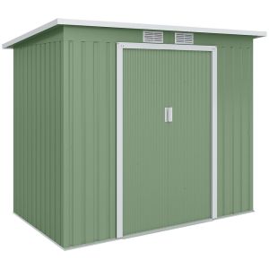 Abrigo de armazenamento 213x130x173 cm aço galvanizado e pp color verde