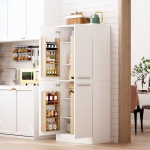 Armário alto de cozinha branco brilho 4 portas 180x76x42cm
